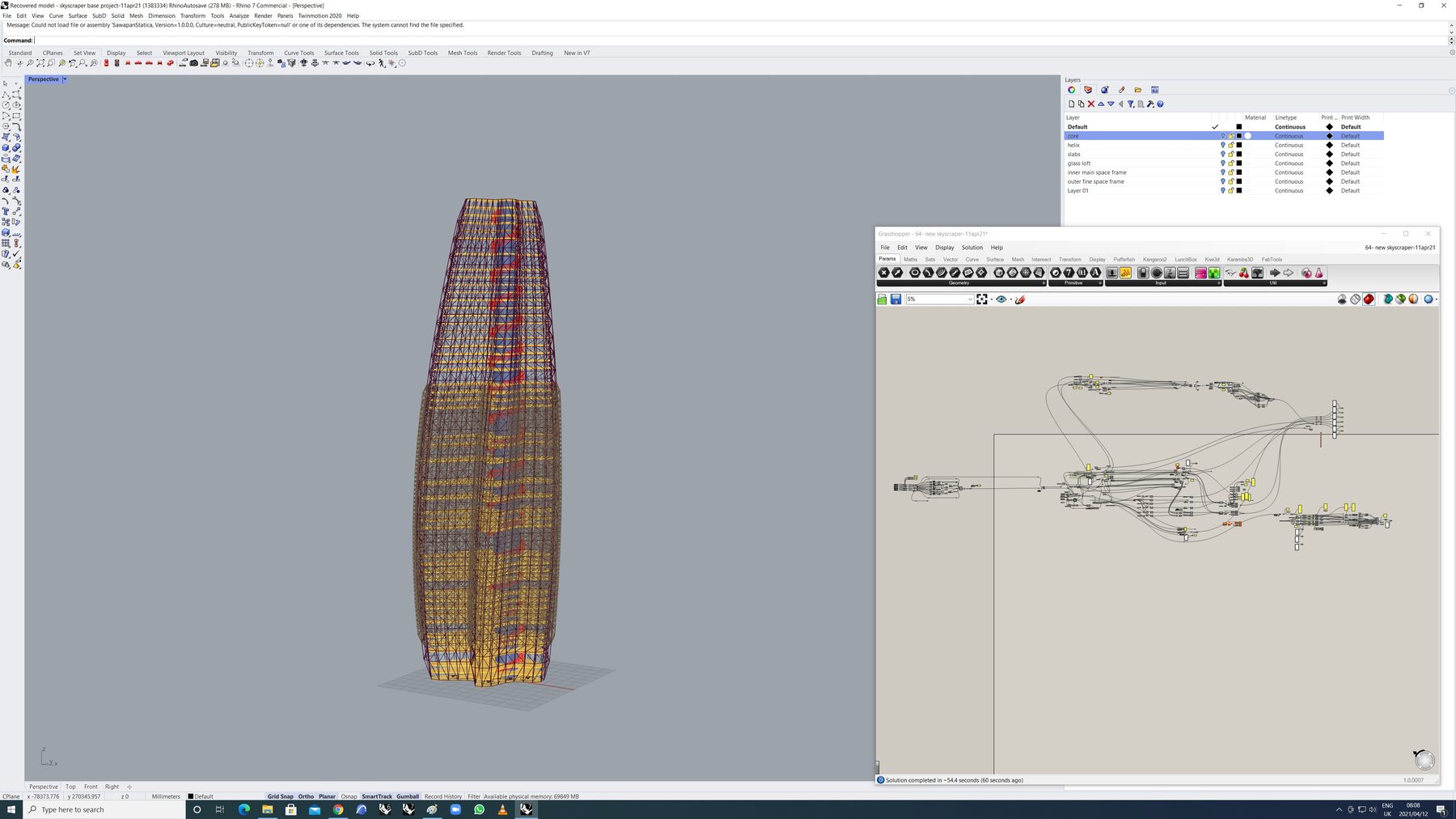 Grasshopper — parameter script, solar control